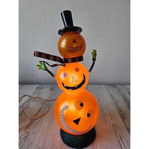 Pumpkin light up Halloween jack-o'-lantern snowman unique decor glass